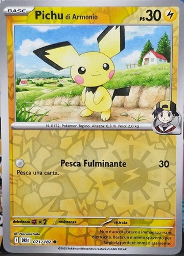 Carta Pokémon Pichu Reverse Holo Rivali Predestinati Ita Italiano 071/182