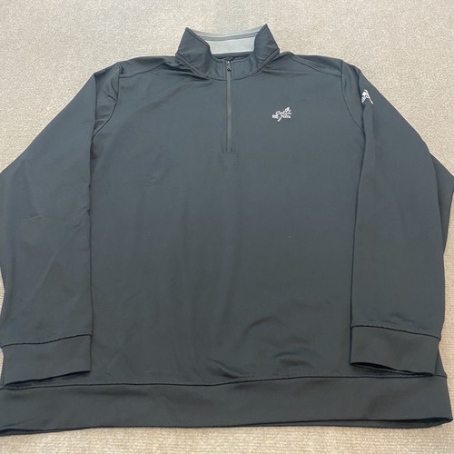 Adidas Pullover Mens XL Black Oak Hills Golf Quarter Zip Performance Stretch - Picture 4 of 10