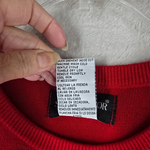 Suéter Sag Harbor Mujer Rojo Manga Corta Grande Cuello Redondo Tejido Talla L Nuevo con Etiquetas - Imagen 6 de 8