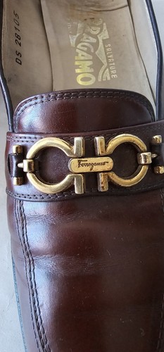 Salvatore Ferragamo Women's Loafers Gancini Gold Buckle Leather Brown Size 9 - Picture 7 of 15