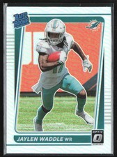 Jaylen Waddle 2021 Donruss Optic Silver Holo Prizm RC #208 Miami Dolphins