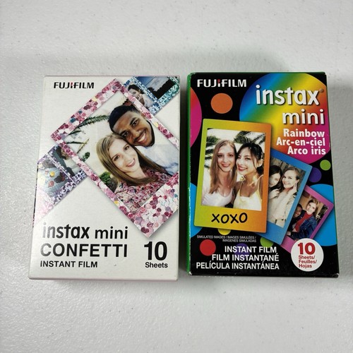 FUJIFILM Instax Mini Instant Film 2 Pack Rainbow & Confetti NEW Exp 2022