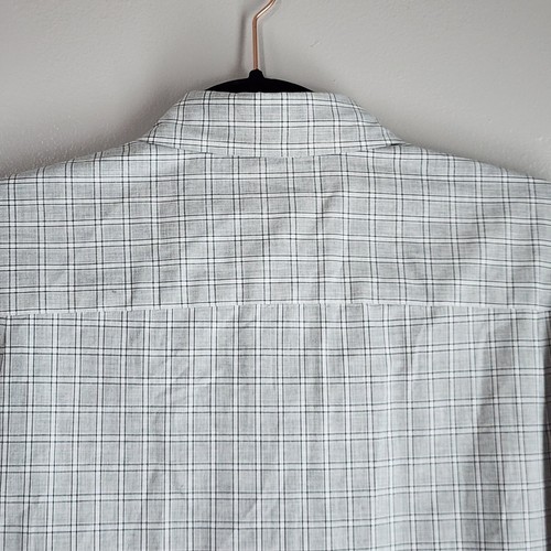Club Monaco Men's Slim Fit Shirt Gray Check Print Size M Cotton L/S Button-down - Picture 16 of 20