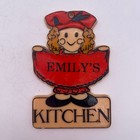 Vintage Emily's Kitchen Refrigerator Magnet Large Bromac Girl Name Emily D3