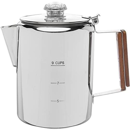 Stainless Steel Percolator Coffee Pot 9 Cup Camping Easy Clean Durable New - Picture 2 of 7