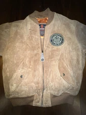 Vintage Mens Chevignon W.R.D. Leather Legend Brown Bomber Jacket Size Medium