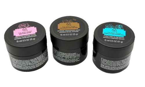 The Body Shop Himalayan Charcoal Nicaraguan Coffee Rose Face Mask Gift Set New - Picture 6 of 7