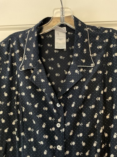 Abito camicia midi vintage anni 90 Laura Ashley blu Ditsy tasche floreali taglia US 12 - Foto 3 di 7