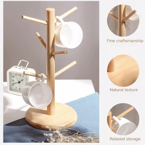 Portavasos Árbol, Portavasos Café, Soporte Donut Bagel para Postre con 6 Ganchos - Imagen 2 de 6