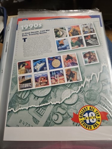CELEBRATE THE CENTURY 1900-1990. Complete 10 Sheet Set US Stamps USA # 3182-3191 - Picture 1 of 10
