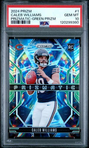 2024 Panini Prizm Prizmatic Caleb Williams #1 Green Wave Prizm RC PSA 10 💎💎