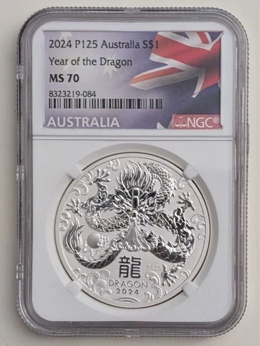 2024 P125 AUSTRALIA S$1 YEAR OF THE DRAGON NGC MS70 SKU 8323219-084