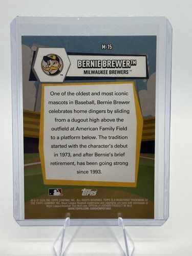 2024 Topps Big League #M-15 Bernie Brewer Mascots - Picture 2 of 2