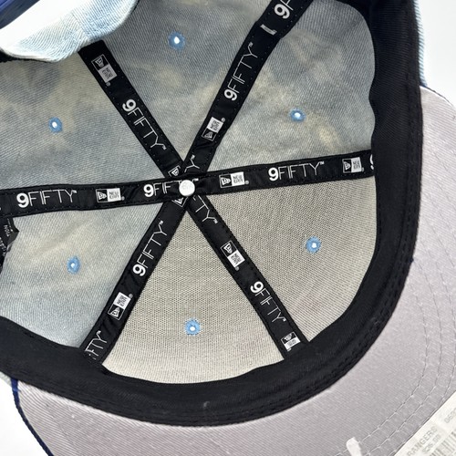 New Era 9fifty Texas Rangers SnapBack Hat Cap Embroidered Denim Acid Wash Logo - Picture 6 of 7