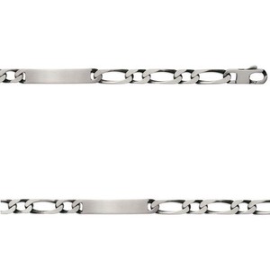GOURMETTE HOMME FIGARO 1-1 21cm 7mm ARGENT VIEILLI NEUF