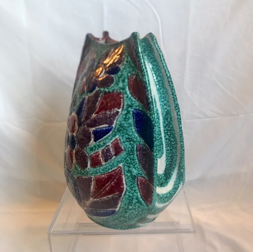 BITOSSI MCM Ceramic Pottery Vase, VTG Italy. Lava Glaze Floral Excellent Cond. - Picture 6 of 12