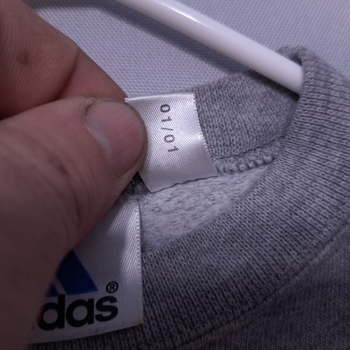Vintage Adidas Sweater Boys Large Gray Pullover Long Sleeve Athletic Issue - Picture 11 of 15