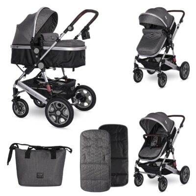 Lorelli Kinderwagen Lora faltbar Gummiräder Tragetasche Sportsitz Fußabdeckung 