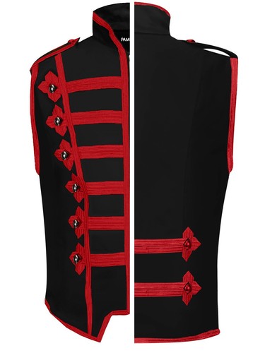 Mens Hussar Jacket Clothing Steampunk Vest Military Tunic Casual Parade Jackets - Picture 107 of 187