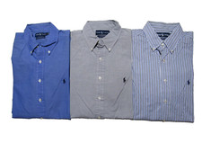 Lot of 3 Polo Ralph Lauren Yarmouth Button Dress Shirts Long Sleeve Mens 16.5 L