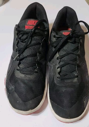 Men's Size 11.5 Nike Flex Training Sneakers Athletics Shoes Black Red - Picture 3 of 13