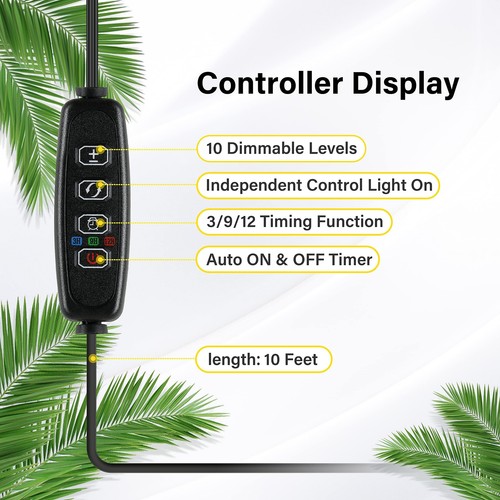 LED Plant Grow Light Strips Full Spectrum with 3 Timing Modes 10 Dimmable Levels - Picture 3 of 6