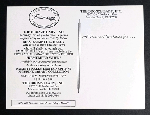 Emmett Kelly Clown Advertising Oversize Postcard Barry Leighton Jones Tycoon UNP - Picture 2 of 2