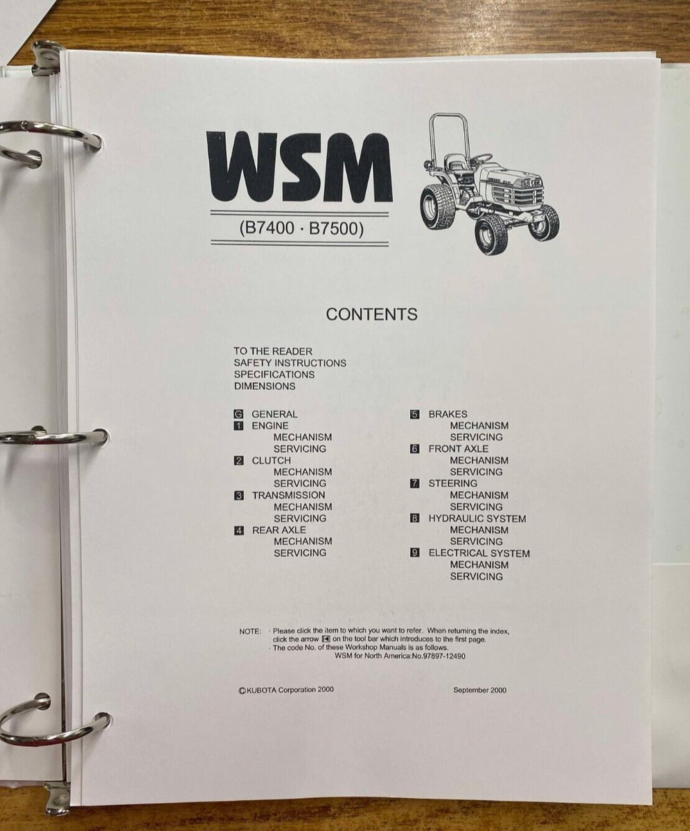 7400 7500 TRACTOR WORKSHOP SERVICE REPAIR MANUAL KUBOTA