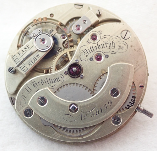 ANTIQUE SWISS 43mm PITTSBURGH PA OPEN FACE POCKET WATCH MOVEMENT
