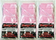 3 PAIRS Snap-On Tools PINK Crew Socks MEDIUM FREE SHIPPING  MADE IN USA NEW 