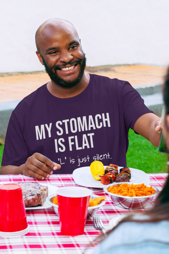 Camisetas MY ESTOMACAL IS FLAT The L is Just Silent - Ejercicio divertido entrenamiento - Imagen 7 de 30