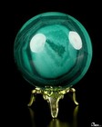 Gemstone 1.3" Malachite Carved Ball Crystal Sphere, Crystal Healing