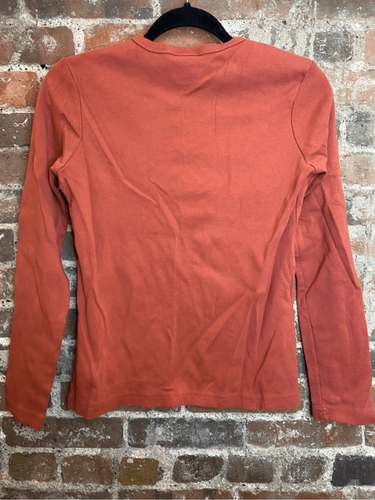 Carhartt Coral Brick Red Long Sleeve Crew Neck Cotton T-shirt Women’s Size Medi - Picture 8 of 9