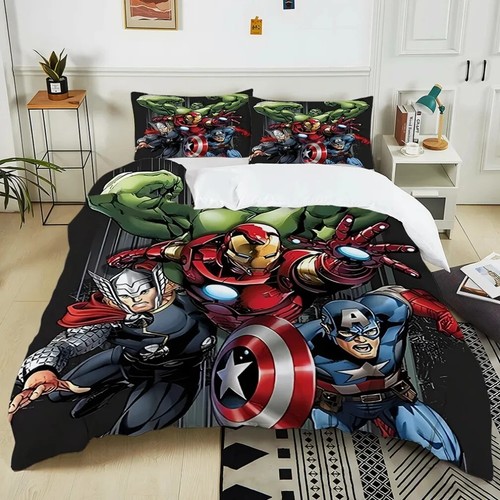 Avengers Bedding Set Marvels Hero Hulk Duvet Cover Set For Kids Boys Girls - 第 17/21 張圖片