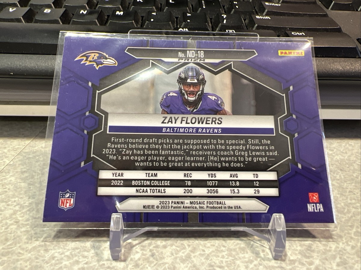 2023 Panini Mosaic Zay Flowers Debut Camo Pink Rookie RC Ravens | eBay