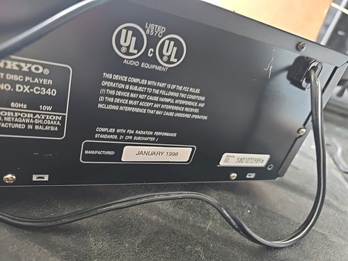 Onkyo DX-C340 6 Disc CD Player Carousel Compact Disc Changer - Picture 10 of 10