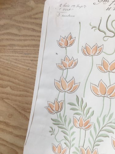 ART NOUVEAU DESIGN FOR WALLPAPER 1899 ERA 30/44 CM - Picture 3 of 7