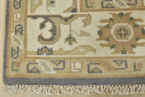 Oushak Rug 5'2'' x 8'2'' Gray Wool Traditional Hand-Knotted Oriental Carpet - Picture 12 of 15