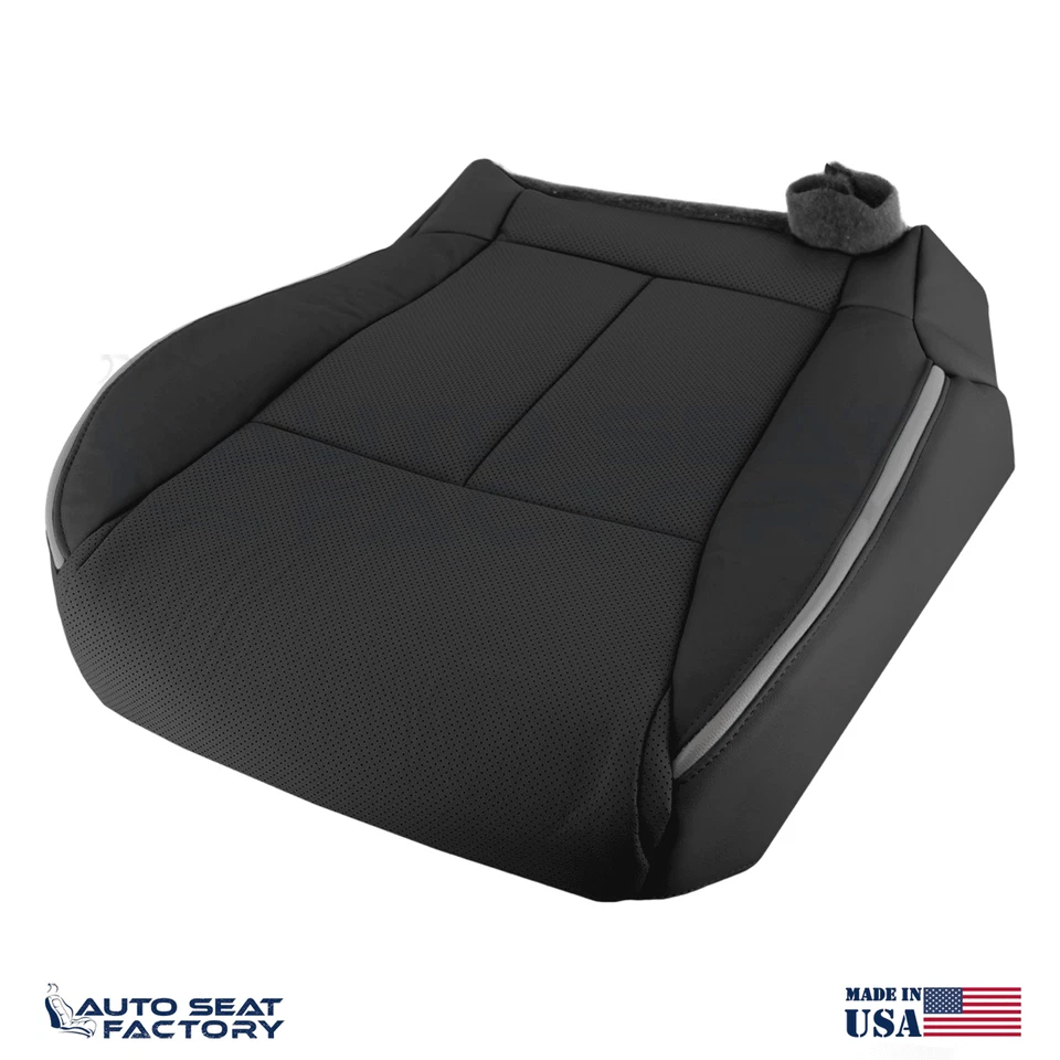 2006 - 2010 Compatível com Infiniti M45 M35 Driver Bottom Capa de Assento de Couro Preta, Perf. - Imagem 4 de 4