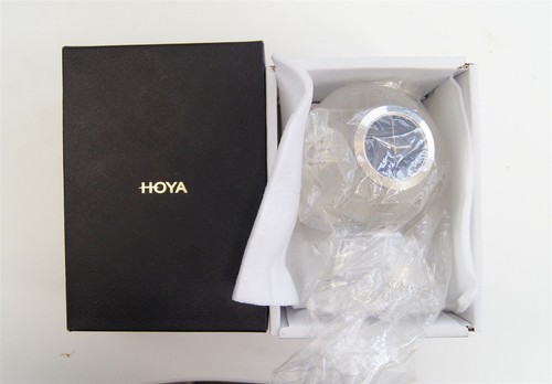 Hoya Crystal Globe Analog Quartz Desk Clock W/ Box 4.25" - Imagen 10 de 12