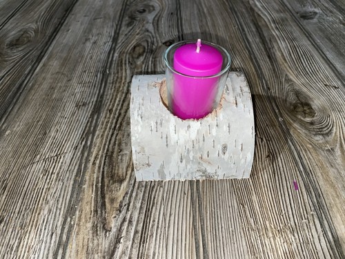 White Birch Candle Display, One Candle, Approx 4 x 4 x 2.5 Inches - Picture 12 of 15