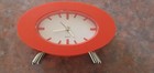 Orange desktop bedside clock oval battery operated working