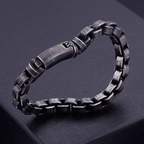Pulsera de cadena de motociclista de 8 pulgadas de colección fina de acero inoxidable para hombre - Imagen 5 de 6