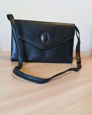 Must de Cartier Umhängetasche Vintage Echtleder Farbe Schwarz