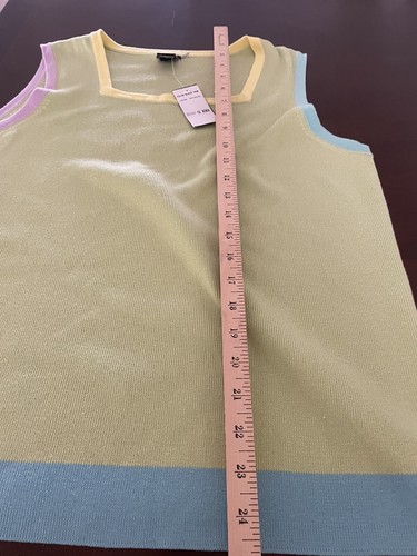 NWT Sandra Woman Size 1X Square Neck Color Block Tank Top - Picture 6 of 8