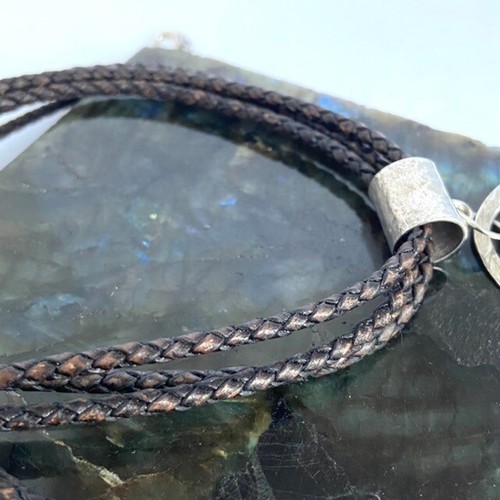 Silpada Sterling Silver N1499 3 Strand Braided Leather Pendant Necklace 17.75" - Picture 4 of 12
