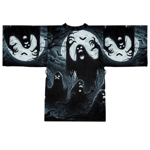 Ghostly Spirit Damen Langarm Kimono Morgenmantel,  - Bild 4 von 9