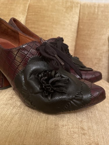 Chie Mihara Heels - Burgundy Red Mock Croc Leather - size 37.5 - Picture 7 of 16