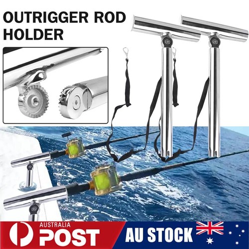 2X Outrigger Rod Pod Detachable Marine Fishing Rod Holder Boat Stainless Steel - Picture 12 of 16