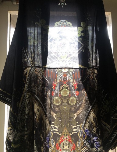 Camilla Kimono Wrap Dress Sz XS Botanical Chronicles Silk & Crystals EUC $749 - Picture 20 of 24